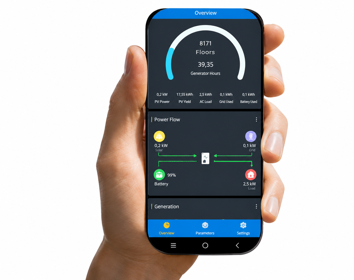 Sol-Ark remote monitoring on a mobile phone